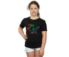 Marvel Girls Avengers Team Punch Out Cotton T-Shirt (Black) - BI2645