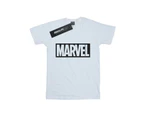 Marvel Girls Logo Outline Cotton T-Shirt (White) - BI26505