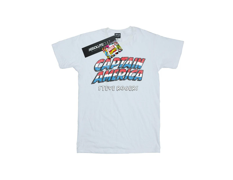 Marvel Girls Captain America AKA Steve Rogers Cotton T-Shirt (White) - BI26605
