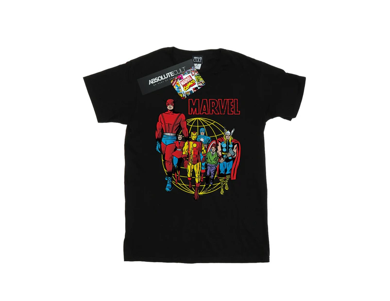 Marvel Comics Girls Atlas Group Cotton T-Shirt (Black) - BI26704