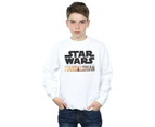 Star Wars Boys The Mandalorian Logo Sweatshirt (White) - BI35961