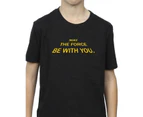Star Wars Boys May The Force Opening Crawls T-Shirt (Black) - BI36196