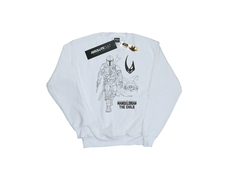 Star Wars Boys The Mandalorian Clan Of Two Sweatshirt (White) - BI36209