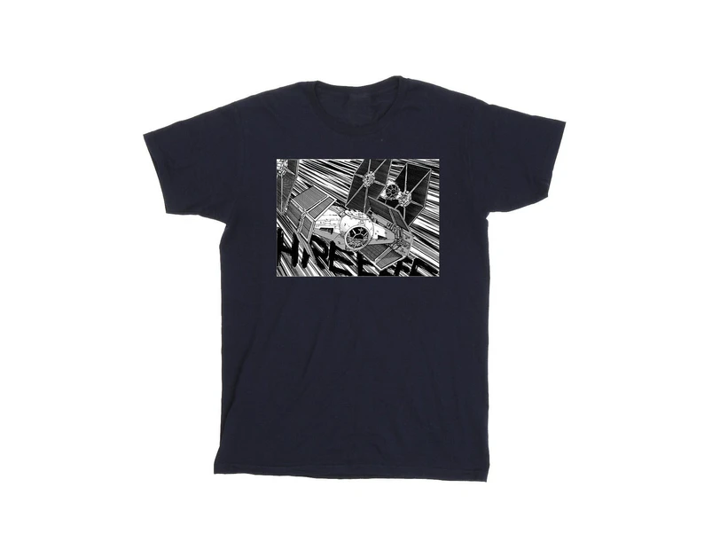 Star Wars Boys Anime Plane T-Shirt (Navy Blue) - BI36243