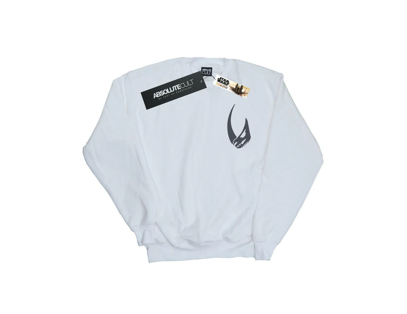 Star Wars Boys The Mandalorian Rhino Emblem Pocket Print Sweatshirt (White) - BI36288