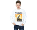 Star Wars Boys The Mandalorian The Child Two Moons Sweatshirt (White) - BI36315