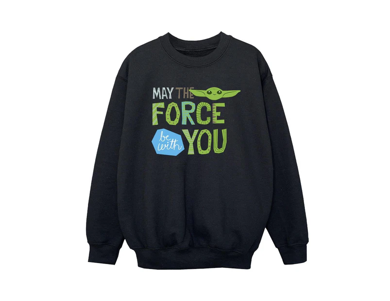 Star Wars Boys The Mandalorian May The Force Be With You Sweatshirt (Black) - BI36339