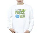 Star Wars Boys The Mandalorian May The Force Be With You Sweatshirt (White) - BI36339