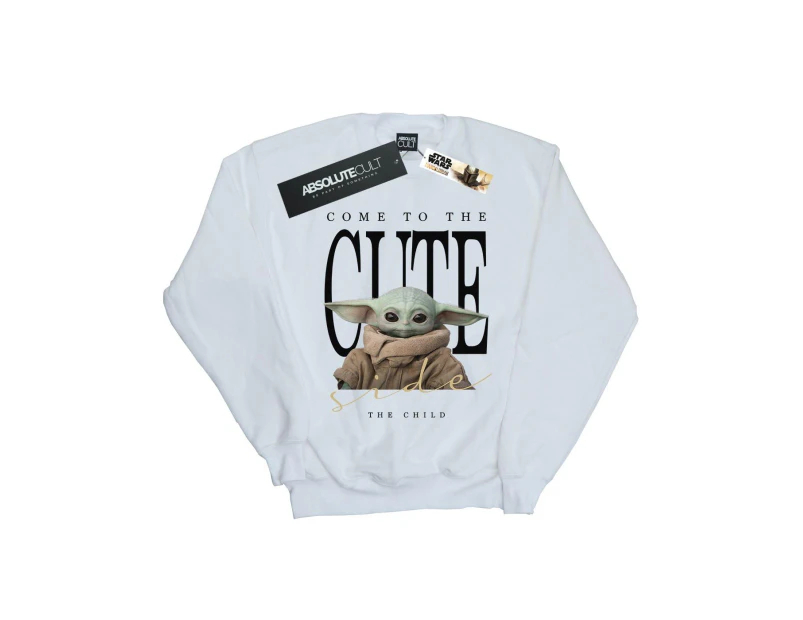 Star Wars Boys The Mandalorian The Cute Side Sweatshirt (White) - BI36362
