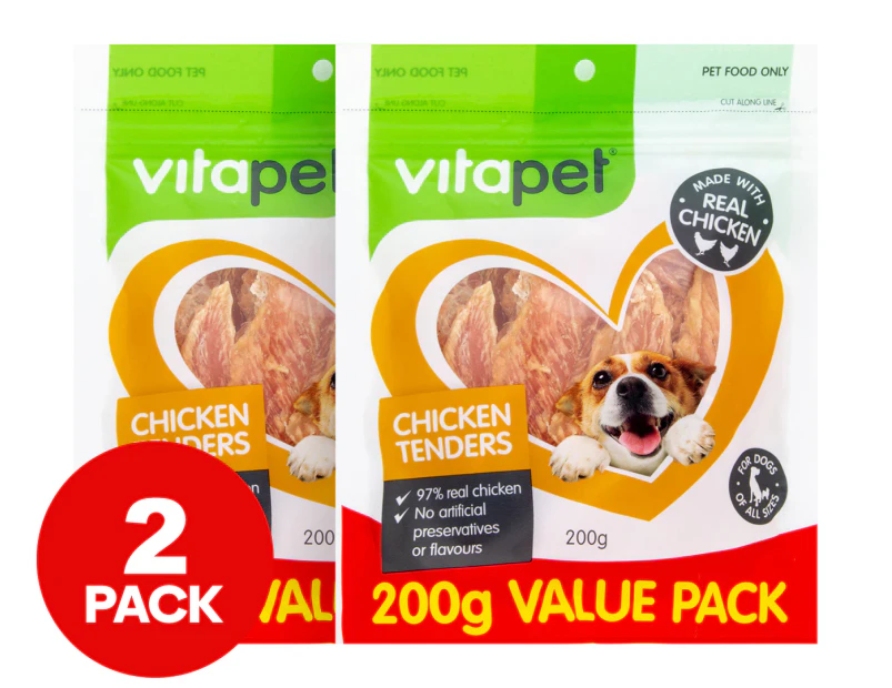 2 x Vitapet Value Pack Chicken Tenders 200g