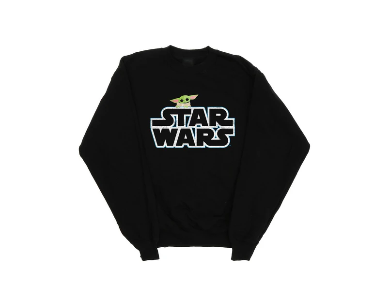 Star Wars Boys The Mandalorian The Child Logo Sweatshirt (Black) - BI36456
