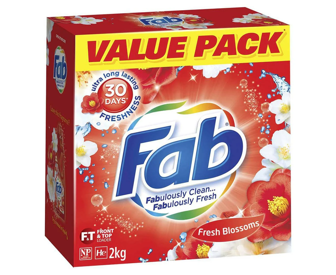 Fab Front & Top Loader Laundry Powder Fresh Blossom 2kg