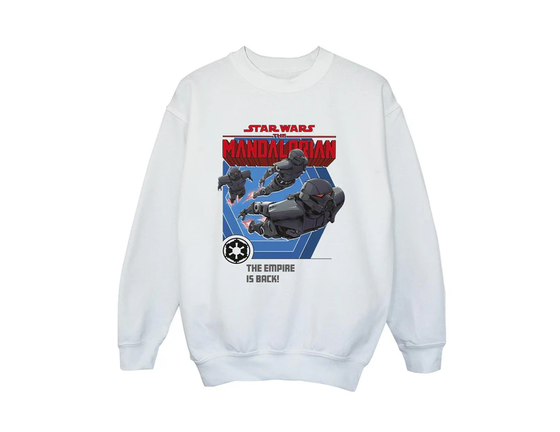 Star Wars Boys The Mandalorian Empire Is Back Sweatshirt (White) - BI36482