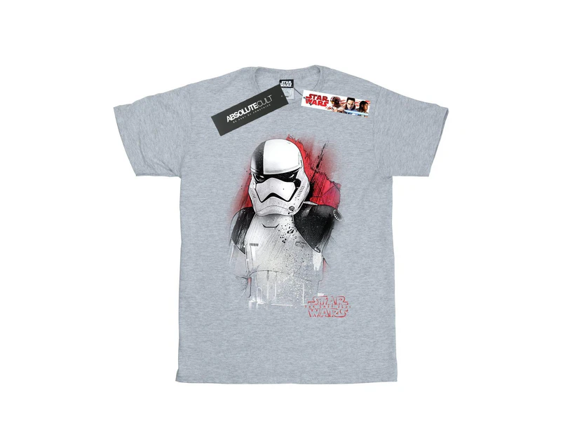 Star Wars Boys The Last Jedi Stormtrooper Brushed T-Shirt (Sports Grey) - BI36489