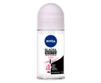 6 x Nivea Invisible Black & White Clear Roll On Anti-Perspirant Deodorant 50mL