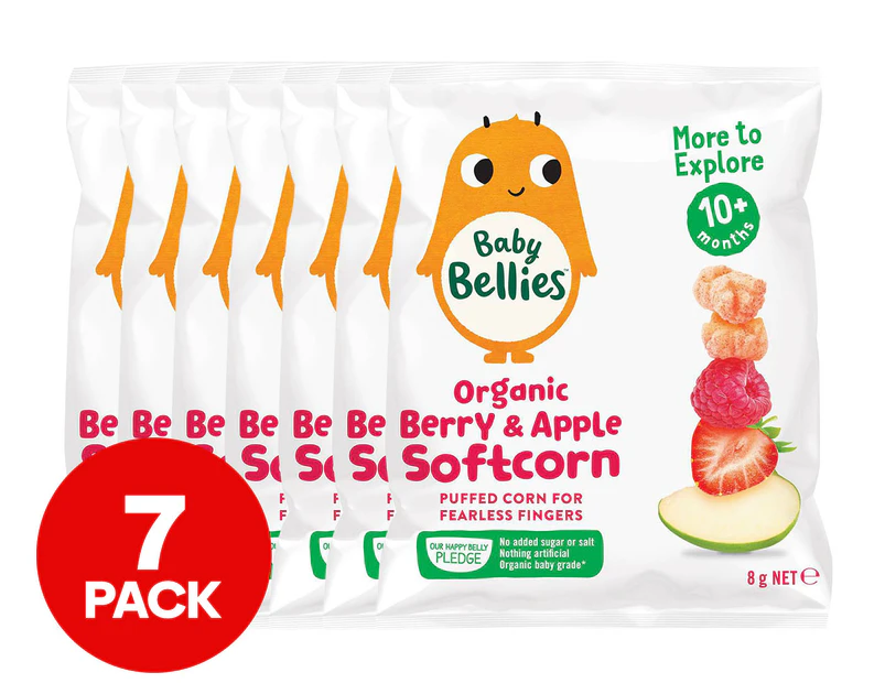 Baby Bellies Organic Softcorn Berry & Apple 8g 7pk