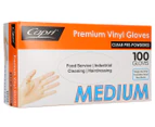 Capri Powdered Medium Clear Premium Vinyl Gloves 100-Pack