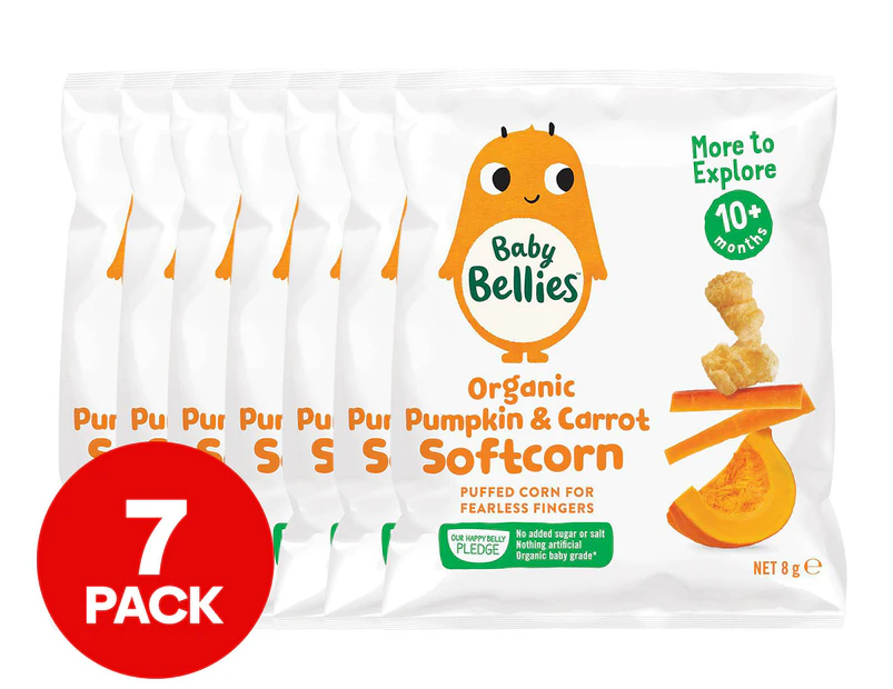 Baby Bellies Organic Softcorn Pumpkin & Carrot 8g 7pk