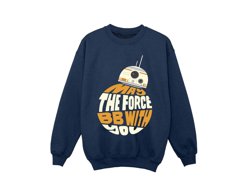 Star Wars Girls May The Force BB8 Sweatshirt (Navy Blue) - BI37100