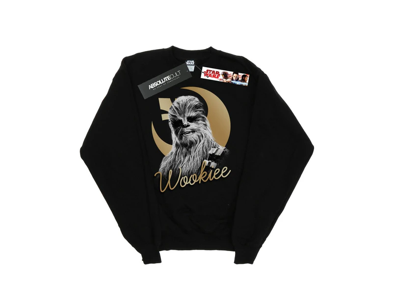 Star Wars Girls The Last Jedi Gold Chewbacca Sweatshirt (Black) - BI37187