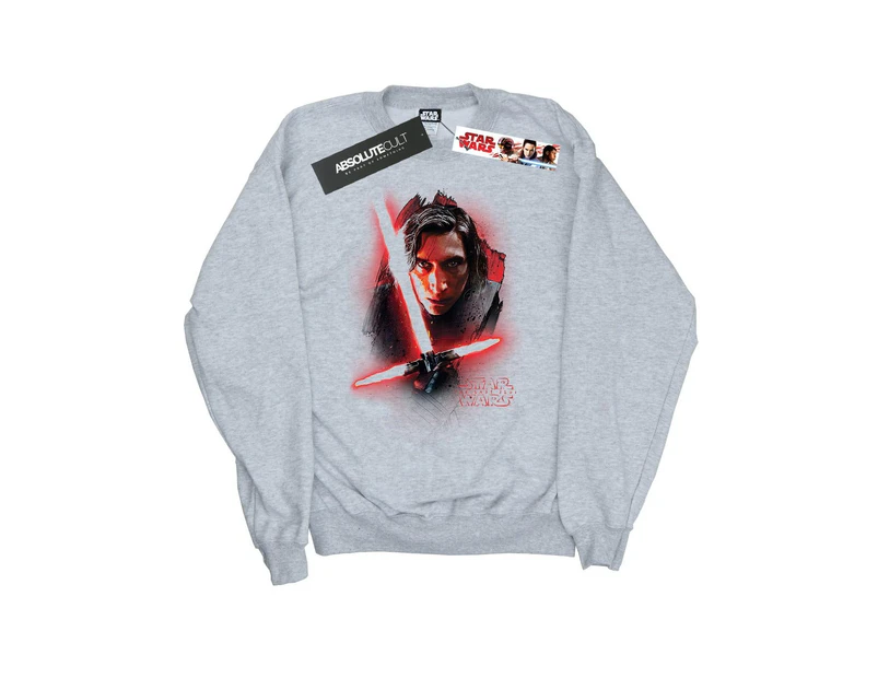 Star Wars Girls The Last Jedi Kylo Ren Brushed Sweatshirt (Sports Grey) - BI37324