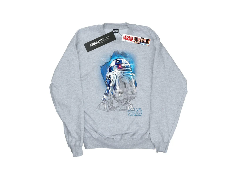 Star Wars Girls The Last Jedi R2-D2 Brushed Sweatshirt (Sports Grey) - BI37339