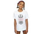 Star Wars Girls The Last Jedi Symbol Crash Cotton T-Shirt (White) - BI38468