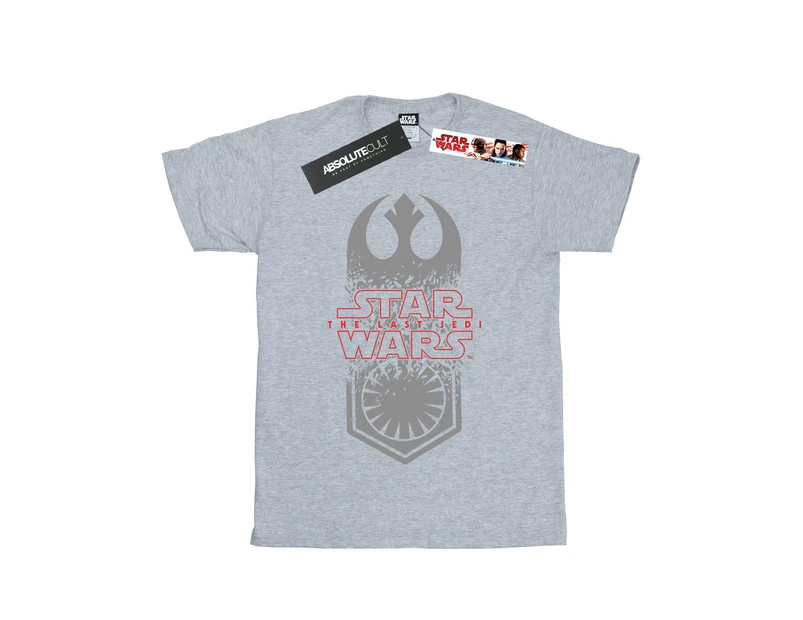 Star Wars Girls The Last Jedi Symbol Crash Cotton T-Shirt (Sports Grey) - BI38468