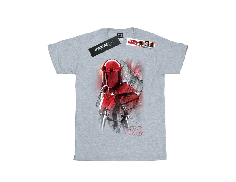 Star Wars Girls The Last Jedi Praetorian Guard Brushed Cotton T-Shirt (Sports Grey) - BI38505