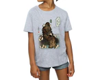 Star Wars Girls The Last Jedi Japanese Chewbacca Porgs Cotton T-Shirt (Sports Grey) - BI38542