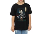 Star Wars Girls The Last Jedi Japanese Rey Cotton T-Shirt (Black) - BI38543