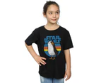 Star Wars Girls The Last Jedi Porg Cotton T-Shirt (Black) - BI38565
