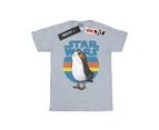 Star Wars Girls The Last Jedi Porg Cotton T-Shirt (Sports Grey) - BI38565