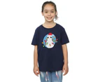 Star Wars Girls The Last Jedi Porg Christmas Lights Cotton T-Shirt (Navy Blue) - BI38584