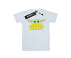 Star Wars Girls The Mandalorian The Child And Logo Cotton T-Shirt (White) - BI38949