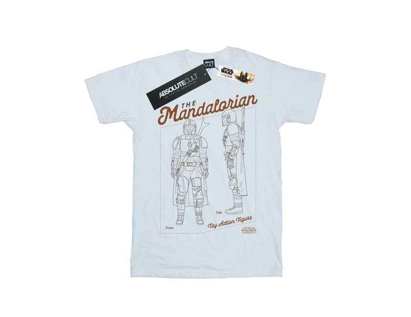 Star Wars Girls The Mandalorian Action Figure Cotton T-Shirt (White) - BI39036