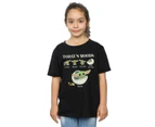 Star Wars Girls The Mandalorian The Child Moods Cotton T-Shirt (Black) - BI39034