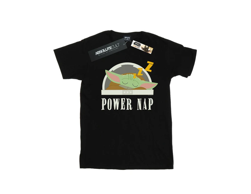 Star Wars Girls The Mandalorian Power Nap Child Cotton T-Shirt (Black) - BI39058