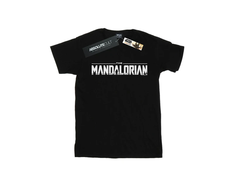 Star Wars Girls The Mandalorian Logo Cotton T-Shirt (Black) - BI39078