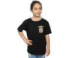 Star Wars Girls The Mandalorian The Child Cargo Pocket Cotton T-Shirt (Black) - BI39102