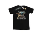 Star Wars Girls The Mandalorian Keep Looking Cute Cotton T-Shirt (Black) - BI39117