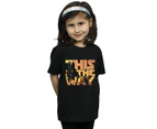 Star Wars Girls The Mandalorian The Way Poster Text Cotton T-Shirt (Black) - BI39141