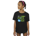 Star Wars Girls The Mandalorian May The Force Be With You Cotton T-Shirt (Black) - BI39142