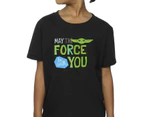 Star Wars Girls The Mandalorian May The Force Be With You Cotton T-Shirt (Black) - BI39142