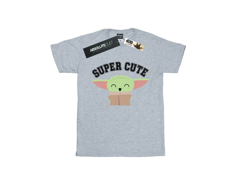 Star Wars Girls The Mandalorian Super Cute Cotton T-Shirt (Sports Grey) - BI39164