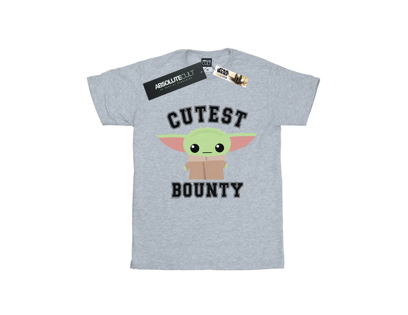Star Wars Girls The Mandalorian Cutest Bounty Cotton T-Shirt (Sports Grey) - BI39186