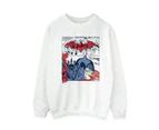 DC Comics Womens Batman Comic Strip Sweatshirt (White) - BI9637