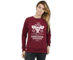 National Lampoon´s Christmas Vacation Womens Merry Christmoose Sweatshirt (Burgundy) - BI9725