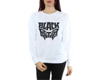 Marvel Womens Black Panther Worded Emblem Sweatshirt (White) - BI9807