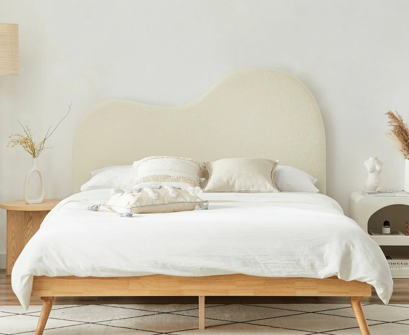 Dome White Headboard Double